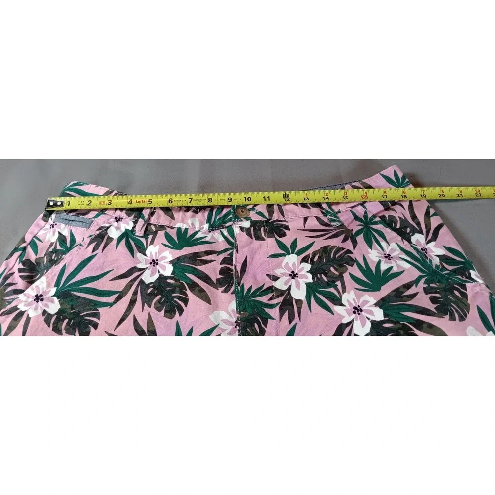 Hudson & Barrow Mens Shorts Size 38 Pink Tropical Hawaiian casual dadcore preppy